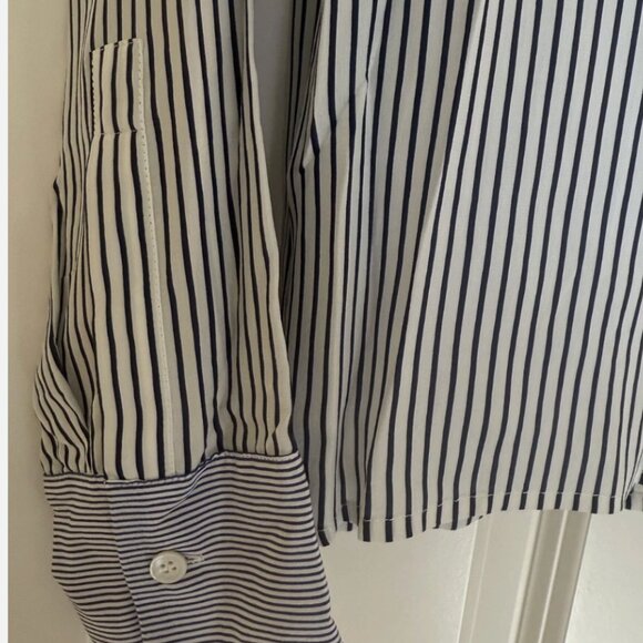 Stella McCartney Silk Blue White Stripe Blouse Size 36 Small-Medium - Picture 2 of 7
